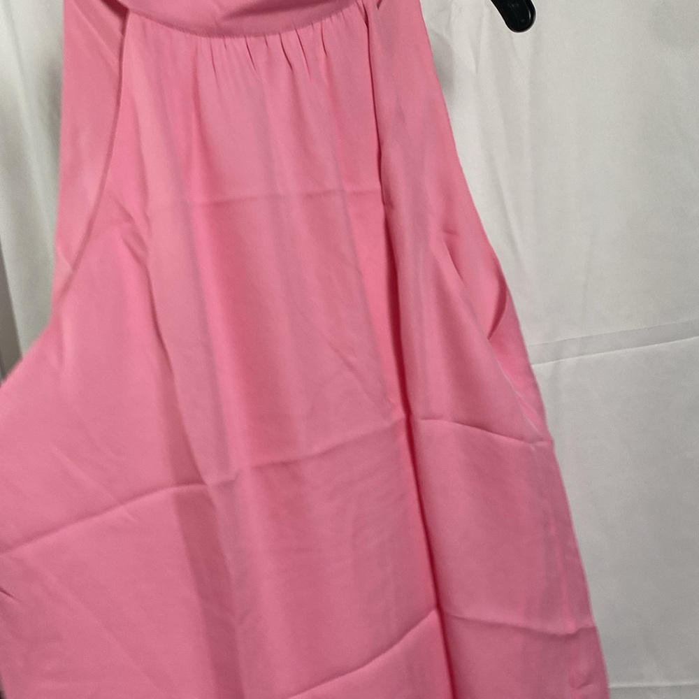 Alice + Olivia Kinsley Gathered Silk Halter Top XL Pink ***READ - Picture 14 of 14